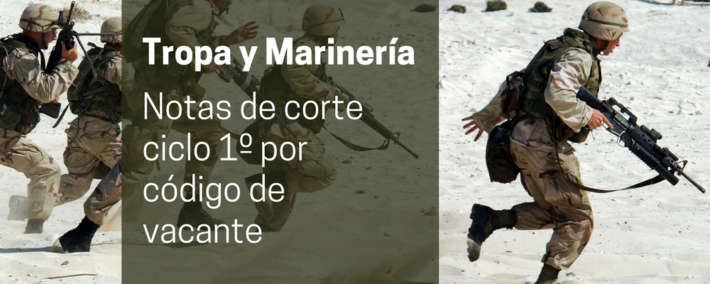 Notas de corte ciclo 1º de Tropa y Marinería por código de vacante Notas de corte ciclo 1º de Tropa y Marinería por código de vacante