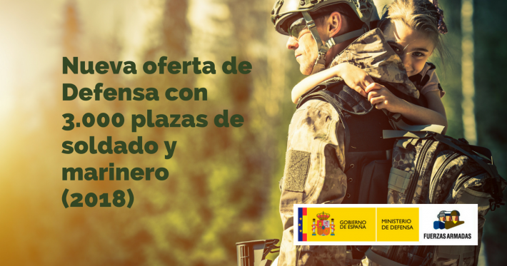 Nueva oferta de Defensa con 3.000 plazas de soldado y marinero (2018) Nueva oferta de Defensa con 3.000 plazas de soldado y marinero (2018) - Academia CLAUSTRO