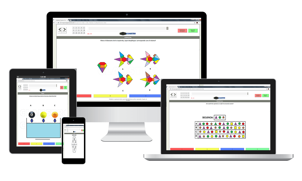 Características de nuestra plataforma de tests - Tropa y Marinería - CLAUSTRO