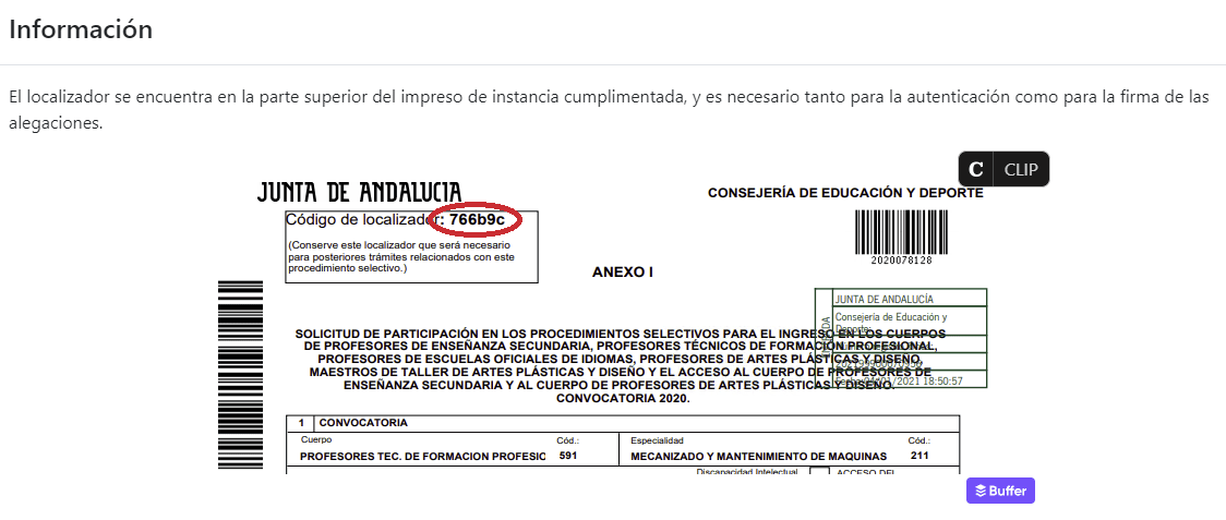 Consulta la lista de admitidos a las oposiciones docentes de 2023 en Andalucía 1 Autenticación mediante CIS (Código identificativo de solicitud)